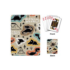 Seamless Pattern With Dinosaurs Silhouette Playing Cards Single Design (mini) by Vaneshart