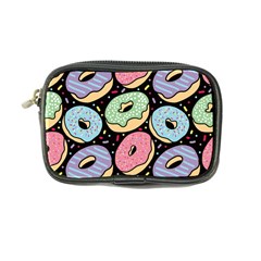 Colorful Donut Seamless Pattern On Black Vector Coin Purse by Sobalvarro