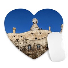 Gaudi, La Pedrera Building, Barcelona - Spain Heart Mousepads by dflcprintsclothing