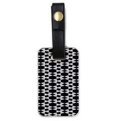 Black And White Triangles Luggage Tag (one Side) by Sparkle