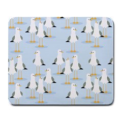 Cute Seagulls Seamless Pattern Light Blue Background Large Mousepads by Wegoenart