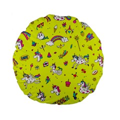 Pattern Unicorns Mermaids Horses Girlish Things Standard 15  Premium Flano Round Cushions by Wegoenart