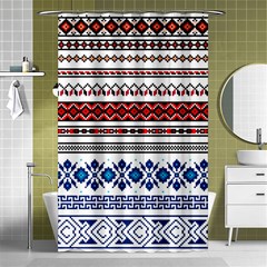 Illustration Ukrainian Folk Seamless Pattern Ornament Ethnic Ornament Border Element Shower Curtain 48  X 72  (small)  by Wegoenart