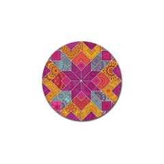 Ethnic Floral Mosaic Pattern Golf Ball Marker by Wegoenart