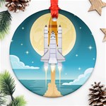 Space Exploration Illustration Ornament (Round) Front