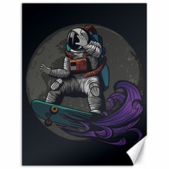 Illustration Astronaut Cosmonaut Paying Skateboard Sport Space With Astronaut Suit Canvas 18  X 24  by Vaneshart