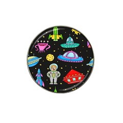 Seamless Pattern With Space Objects Ufo Rockets Aliens Hand Drawn Elements Space Hat Clip Ball Marker (4 Pack) by Vaneshart