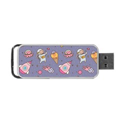 Outer Space Seamless Background Portable Usb Flash (two Sides) by Vaneshart