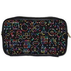 Seamless Pattern With Love Symbols Toiletries Bag (two Sides) by Vaneshart