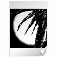 Black And White Tropical Moonscape Illustration Canvas 12  X 18  by dflcprintsclothing