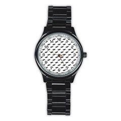 Freedom Concept Graphic Silhouette Pattern Stainless Steel Round Watch by dflcprintsclothing