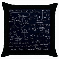 Mathematical Seamless Pattern With Geometric Shapes Formulas Throw Pillow Case (black) by Vaneshart