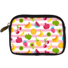 Tropical Fruits Berries Seamless Pattern Digital Camera Leather Case by Vaneshart