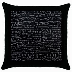 Math Equations Formulas Pattern Throw Pillow Case (black) by Vaneshart