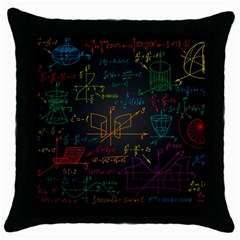 Mathematical Colorful Formulas Drawn By Hand Black Chalkboard Throw Pillow Case (black) by Vaneshart