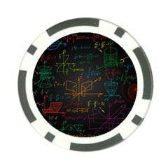 Mathematical Colorful Formulas Drawn By Hand Black Chalkboard Poker Chip Card Guard by Vaneshart