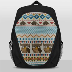 Fabric Texture With Owls Backpack Bag by Vaneshart
