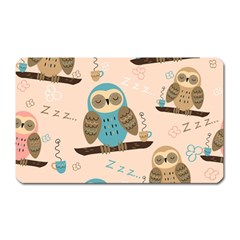 Seamless Pattern Owls Dream Cute Style Fabric Magnet (rectangular) by Vaneshart