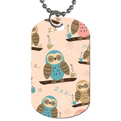 Seamless Pattern Owls Dream Cute Style Fabric Dog Tag (two Sides) by Vaneshart