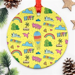 Travel Pattern Ornament (round) by Vaneshart