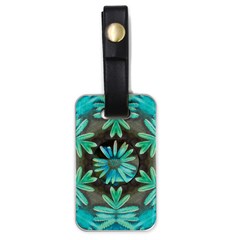 Blue Florals As A Ornate Contemplative Collage Luggage Tag (one Side) by pepitasart