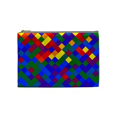 Gay Pride Diagonal Pixels Design Cosmetic Bag (medium) by VernenInk