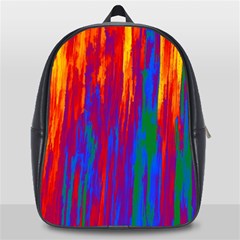 Gay Pride Rainbow Vertical Paint Strokes School Bag (large) by VernenInk