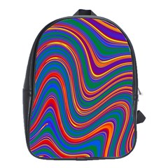 Gay Pride Rainbow Wavy Thin Layered Stripes School Bag (large) by VernenInk