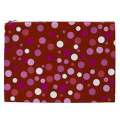 Lesbian Pride Flag Scattered Polka Dots Cosmetic Bag (xxl) by VernenInk