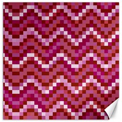 Lesbian Pride Pixellated Zigzag Stripes Canvas 12  X 12  by VernenInk