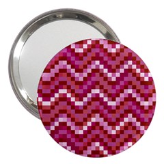 Lesbian Pride Pixellated Zigzag Stripes 3  Handbag Mirrors by VernenInk