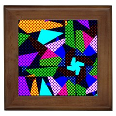 Trippy Blocks, Dotted Geometric Pattern Framed Tile by Casemiro