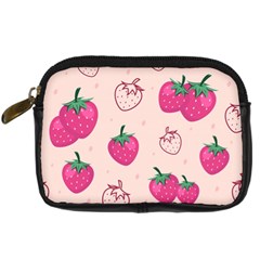 Seamless-strawberry-fruit-pattern-background Digital Camera Leather Case by Vaneshart