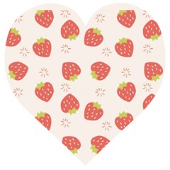 Strawberries-pattern-design Wooden Puzzle Heart by Vaneshart