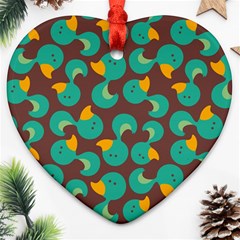 Vector-illustration-seamless-pattern-with-cartoon-duck Ornament (heart) by Vaneshart