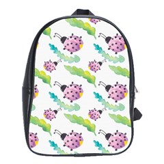 Watercolor Pattern With Lady Bug School Bag (large) by Vaneshart