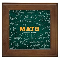 Realistic-math-chalkboard-background Framed Tile by Vaneshart