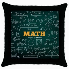 Realistic-math-chalkboard-background Throw Pillow Case (black) by Vaneshart