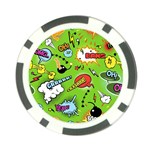 Modern-comics-background-pattern-with-bombs-lightening-jagged-clouds-speech-bubbles Poker Chip Card Guard Front