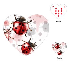 Ladybugs-pattern-texture-watercolor Playing Cards Single Design (heart) by Vaneshart