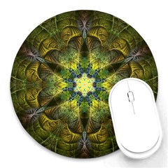 Fractal Fantasy Design Background Round Mousepads by Vaneshart