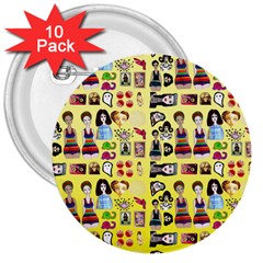 Kawaiicollagepattern3 3  Buttons (10 Pack)  by snowwhitegirl