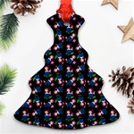 Goth Girl In Blue Dress Black Pattern Ornament (Christmas Tree)  Front