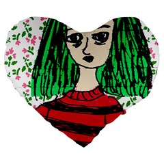 Freddy Girl Wall Large 19  Premium Heart Shape Cushions by snowwhitegirl