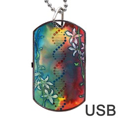 Flower Dna Dog Tag Usb Flash (two Sides) by RobLilly