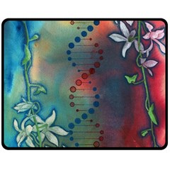 Flower Dna Double Sided Fleece Blanket (medium)  by RobLilly