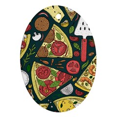 Vector Seamless Pizza Slice Pattern Hand Drawn Pizza Illustration Great Background Ornament (oval) by BangZart