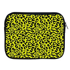 Leopard Spots Pattern, Yellow And Black Animal Fur Print, Wild Cat Theme Apple Ipad 2/3/4 Zipper Cases by Casemiro