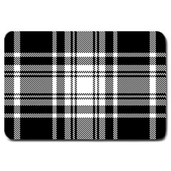 Pixel Background Design Modern Seamless Pattern Plaid Square Texture Fabric Tartan Scottish Textile Large Doormat  by BangZart