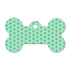 Polka Dots Mint Green, Pastel Colors, Retro, Vintage Pattern Dog Tag Bone (two Sides) by Casemiro